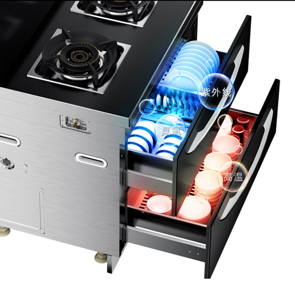 藍(lán)炬星集成灶配備二星級消毒柜